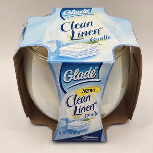 Glade Clean Linen Floral Glass Jar Candle 4 Oz 2004
